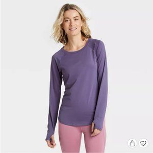 All in Motion Women's Essential Crewneck Long Sleeve T-Shirt — Power Purple